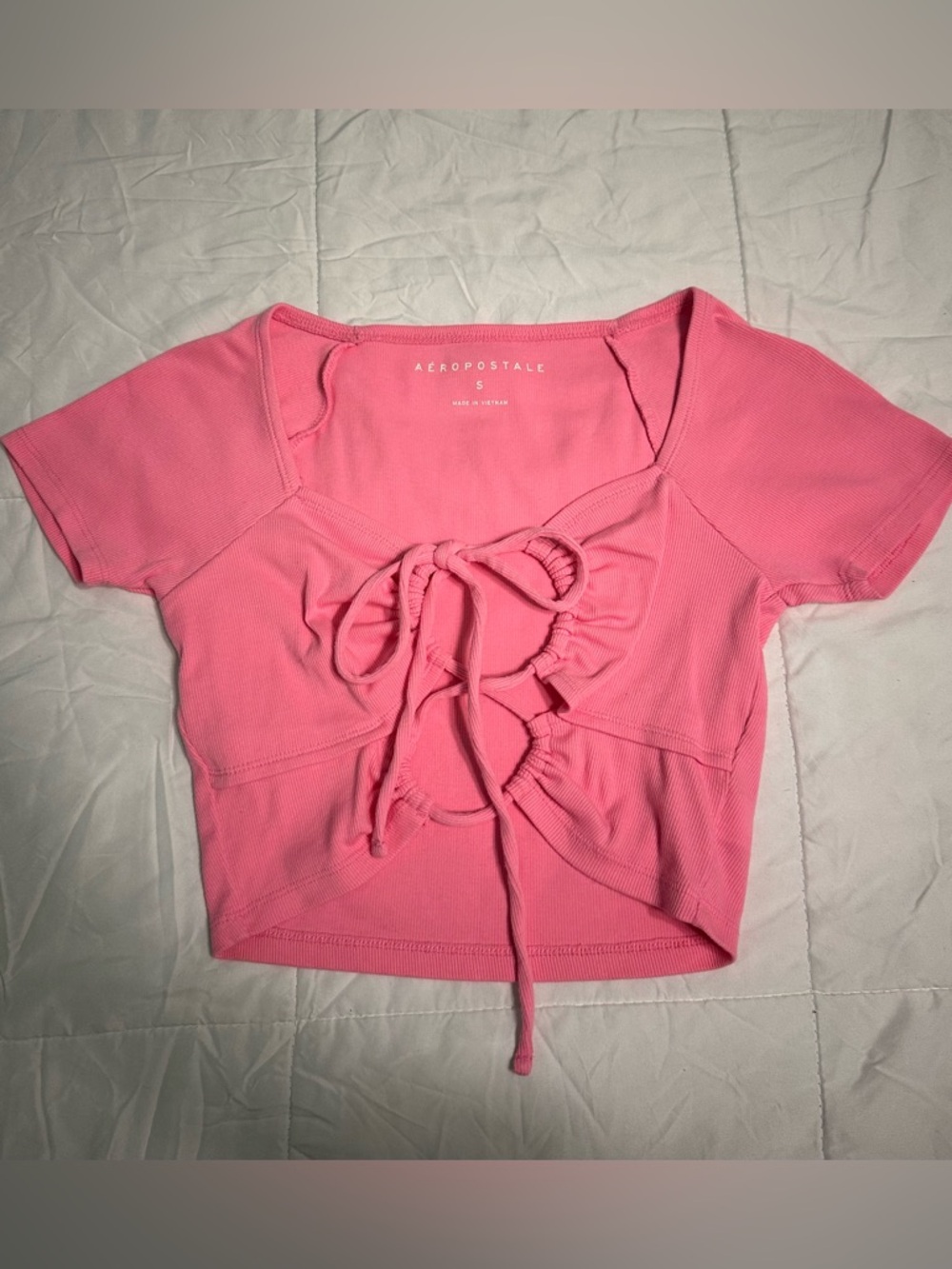 Aeropostale Pink Tie Front Crop Top